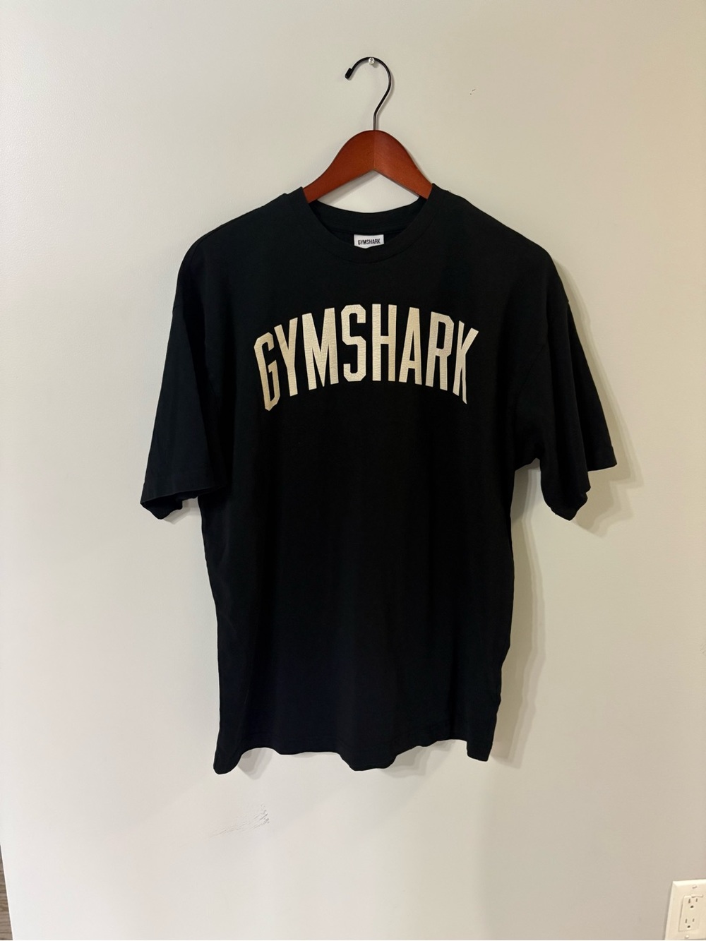 Gymshark Black Tee with Cream Logo